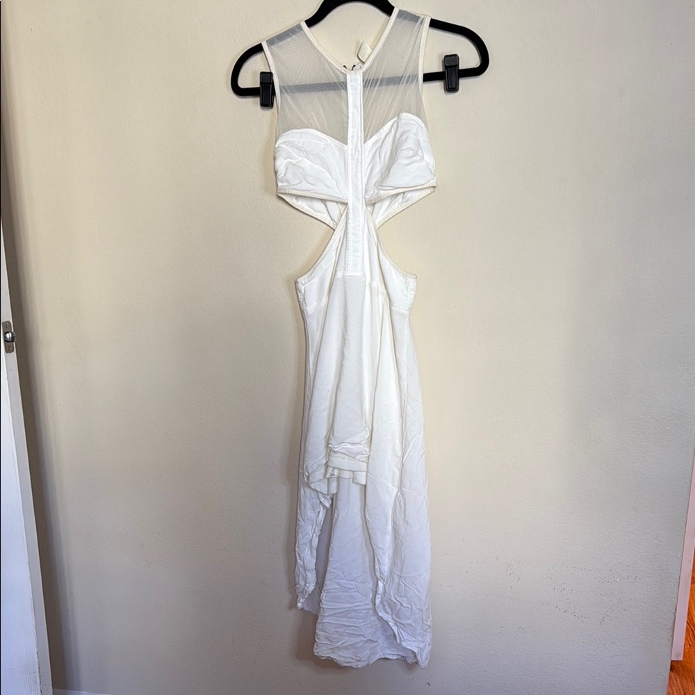 Elegant Off-White Cut-Out Dress